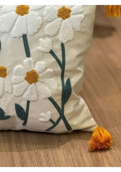 Bugi Home Collection 2'li Punch Işlemeli Nakışlı Panç Dekoratif Kırlent Kılıfı