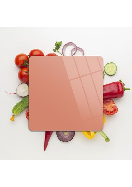 Cam Kesme Tahtası Kare Somon Rengi