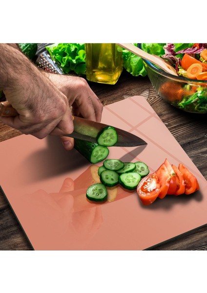 Cam Kesme Tahtası Kare Somon Rengi modelleri