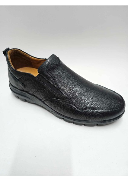 Deri Comfort Ortopedik Siyah Bağcıksız Erkek Ayakkabı C-85179014