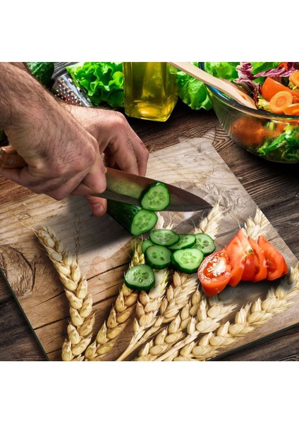 Cam Kesme Tahtası Kare Burçak Desenli modelleri