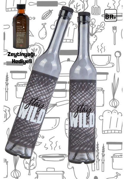 2'li 250ML Karaca Stay Wild Yağdanlık,yağlık,sosluk,dekoratif Şişe