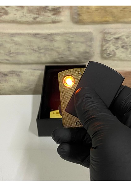Marka USB Şarjlı Elektrikli Siyah Mat Kişiye Özel Çakmak