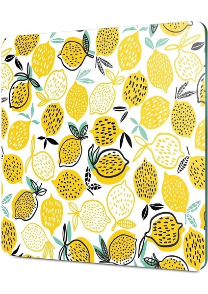 Cam Kesme Tahtası Kare Limon Desenli fırsatları