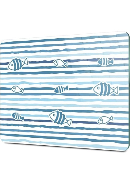 Cam Kesme Tahtası Marine Blue Fish Line