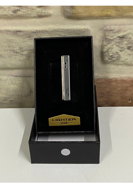 Marka USB Şarjlı Elektrikli Gümüş Gri Kişiye Özel Çakmak fırsatları