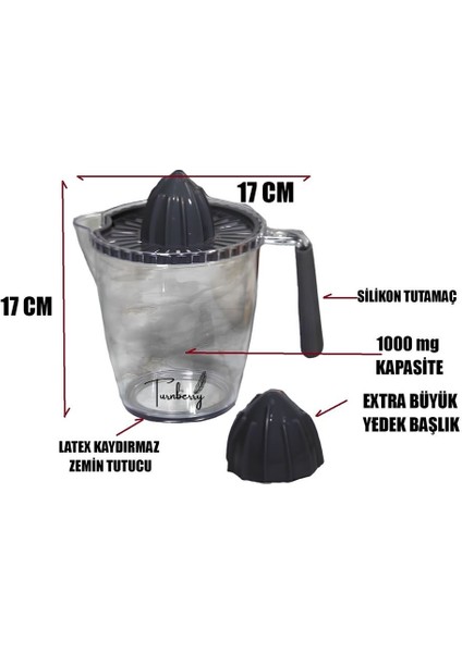 1 Litre Şeffaf ml Ölçülü Narenciye Sıkacağı, Beyaz Kulplu fiyatları