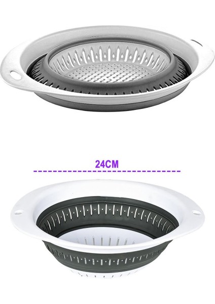 Katlanır Süzgeç 24 Cm, Katlanalabilir Yuvarlak Akordiyon Süzgeç