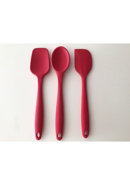 Pinkrose Büyük Boy Kırmızı Yanmaz Yapışmaz Silikon Spatula &kaşık Set fiyatları