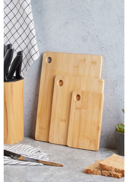 Bambu 3 Lü Kesme Tahtası Seti Takımı 3 Boy 12944