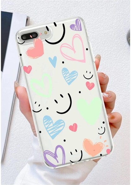 New Smile Desenli Şeffaf Silikon Kılıf Apple Iphone Modelleri Uyumlu