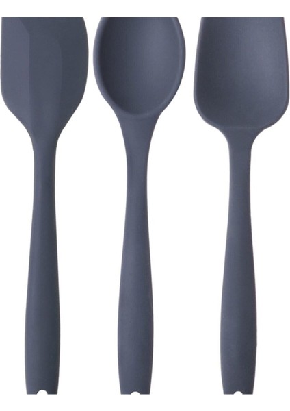 Büyük Boy Yanmaz Yapışmaz Silikon Spatula+Kaşık +Hamur Sıyırıcı Spatula (3lü Set)