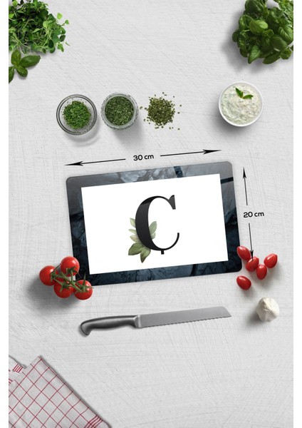 Cam Kesme Tahtası - Cam Kesme Tablası Harfli Tasarım C Harfi 20 Cm X 30 Cm indirimleri