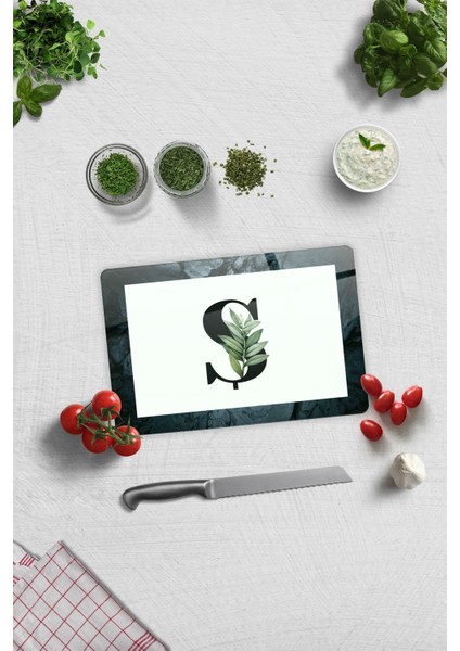 Cam Kesme Tahtası - Cam Kesme Tablası Harfli Tasarım S 20cm X 30cm