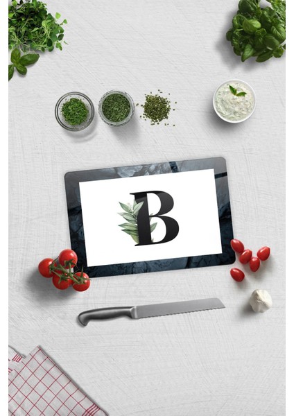 Cam Kesme Tahtası - Cam Kesme Tablası | Harfli Tasarım | B | 20CM x 30CM