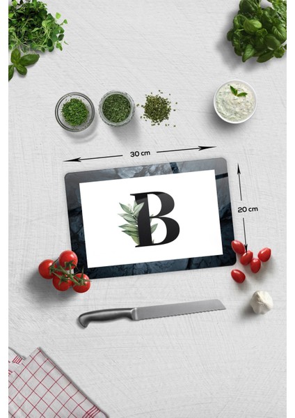 Cam Kesme Tahtası - Cam Kesme Tablası | Harfli Tasarım | B | 20CM x 30CM indirimleri