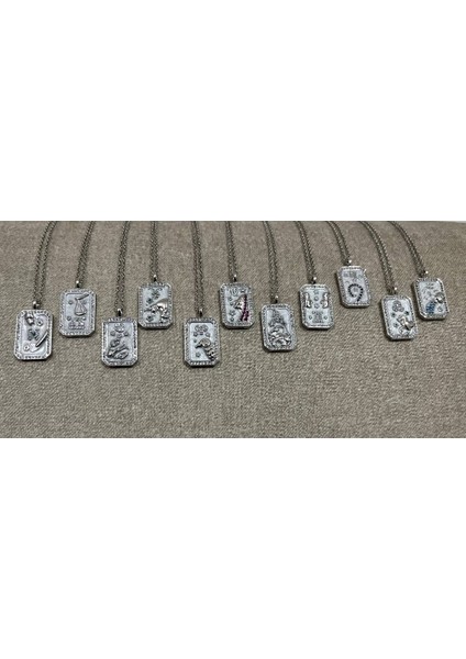 Burç Tarot Çelik Kolye