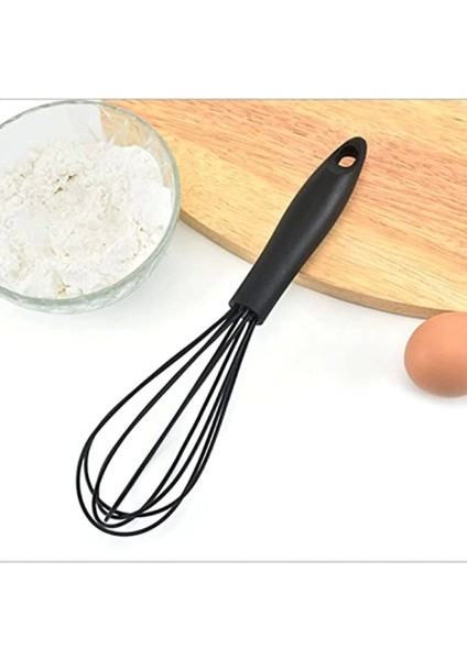 Plastik Siyah Silikon Pratik Çırpıcı Çizdirmez Çırpıcı Yemek Pasta Pişirme Karıştırma Köpürtme 1
