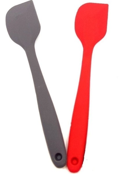2 Silikon Midi 2'li Spatula Kırmızı Antrasit Spatula Kırmızı Silikon