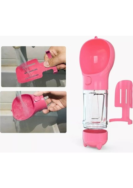 Kedi Köpek Evcil Hayvan Portatif Çok Amaçlı Suluk ve Mama Kabı - 300 ml + 150 ml