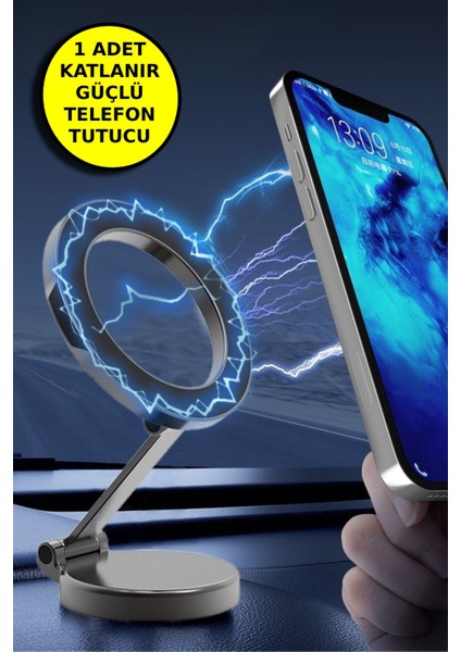 Katlanır Tüm Telefonlarla Uyumlu Güçlü Manyetik Araç Telefonu Tutacağı Telefon Standı