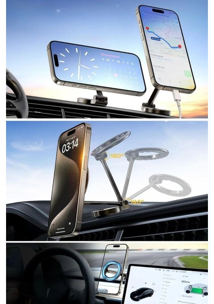 Katlanır Tüm Telefonlarla Uyumlu Güçlü Manyetik Araç Telefonu Tutacağı Telefon Standı fırsatları