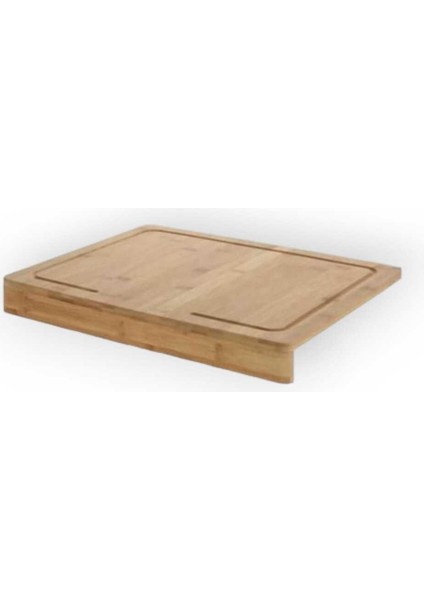 35 x 25 cm Ahşap Kenarlı Tezgah Üstü Kaymaz Kesme Tahtası 35 x 25 cm Ahşap Bej
