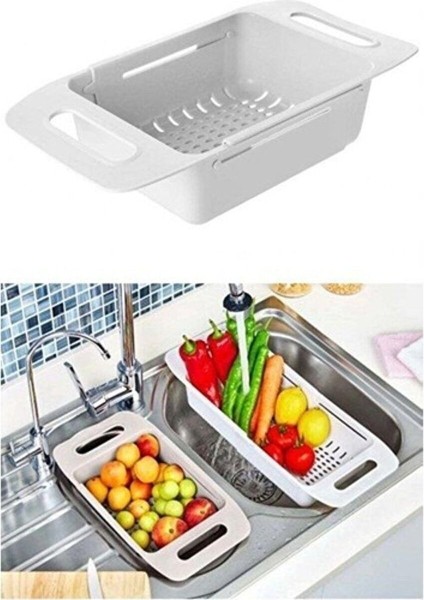 Ev Gereçleri Ayarlanabilir Lavabo Süzgeci Uzun Kısa Ayarlı Evye Meyve Sebze Salata Yıkama 1 Parça P