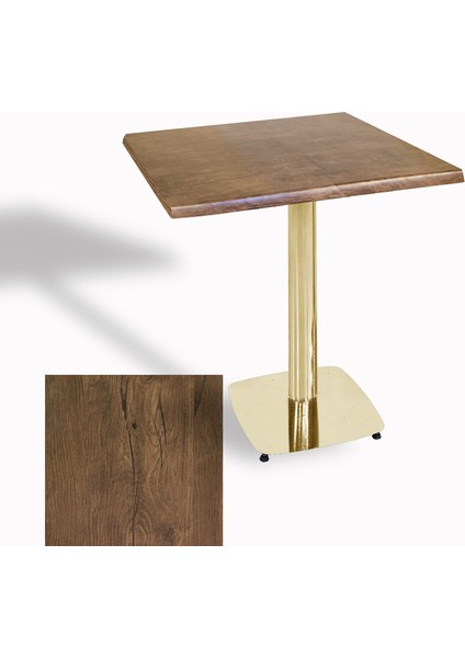 Tokyo Werzalit Kare Masa 70X70 (Gold) - Rustic Dark