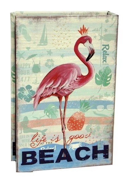 Kutu Kitap Aynalı Flamingo Dekoratiif Hediyelik