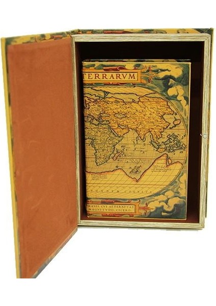 Kutu Kitap Harita 2'li Set Dekoratif Hediyelik
