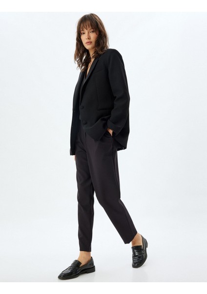 Koton Havuç Kesim Kumaş Pantolon Yüksek Bel Cepli 5WAK40097UW fiyatları