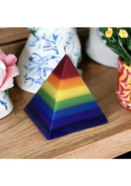3 Boyutlu 3,7cm Piramit Mum Silikon Kalıp K-1341, Kokulu Taş Sabun Alçı Mum Kalıbı