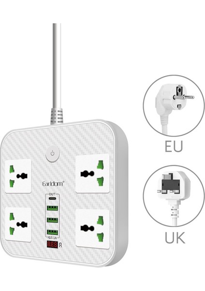 Earldom SC06 8in1 Priz Dönüştürücü