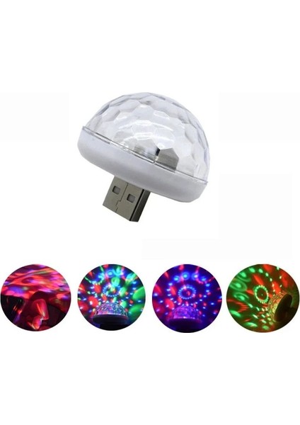 USB Mini Disko Topu 4W Ledli