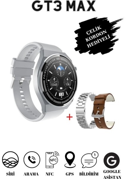 Gt3 Max Tüm Cihazlara Uyumlu Yeni Nesil Akıllı Kol Saati Gps/nfc/siri Aktif Watch