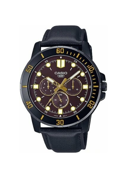 Siyah Deri Kordonlu Erkek Kol Saati 3 Atm Su Geçirmez Paslanmaz