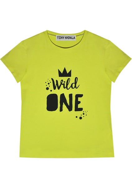 Kız Çocuk Bisiklet Yaka Sarı Tshirt