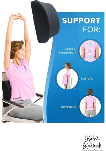 Yüksek Konforlu Ortopedik Bel Yastığı, Duruş ve Destekleyici, Araç ve Sandalye Uyumlu fiyatları