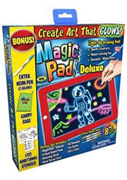 Magic Pad Çocuk Eğitici Sihirli Işıklı Kalemli Öğretici Pili Pad