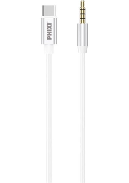 Basic CA113 Metal Başlıklı 100CM Type-C To Aux Silikon Kablo