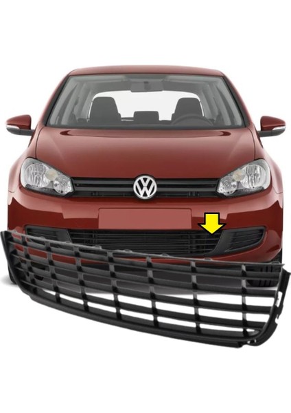 Golf 6 2008-2012 Model Arası Uyumlu (Siyah) Ön Tampon Orta Izgara
