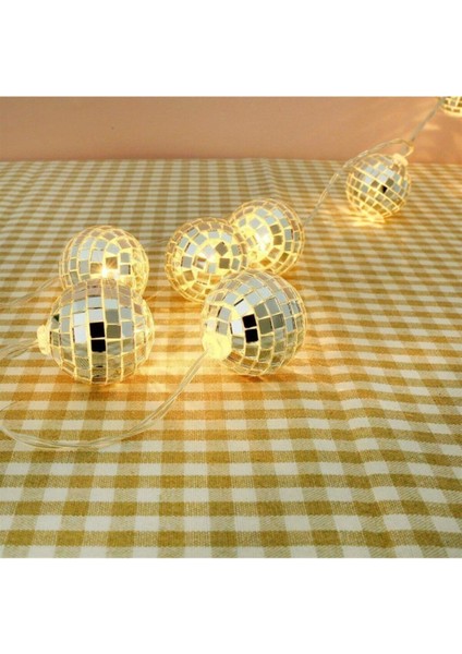 Parlak dekoratif LED zinciri, mini disco topu ile şık ve eğlenceli aydınlatma modelleri