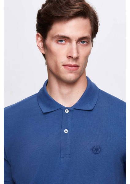 Ds Damat Regular Fit Indigo Düz Örgü %100 Pamuk T-Shirt fiyatları