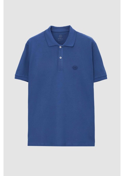 Ds Damat Regular Fit Indigo Düz Örgü %100 Pamuk T-Shirt indirimleri