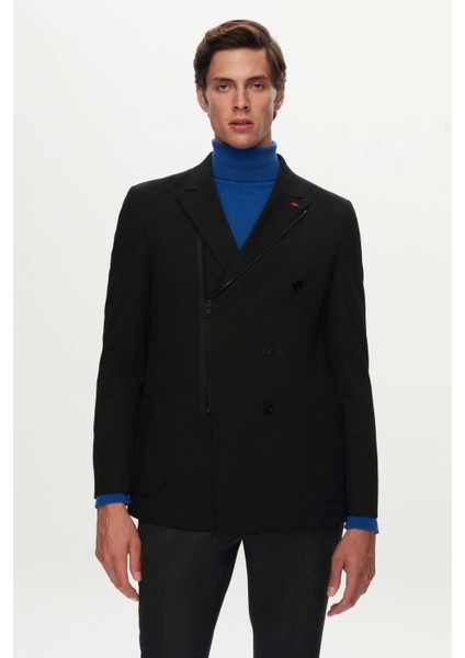 Slim Fit Siyah Gabardin Kumaş Ceket fiyatları