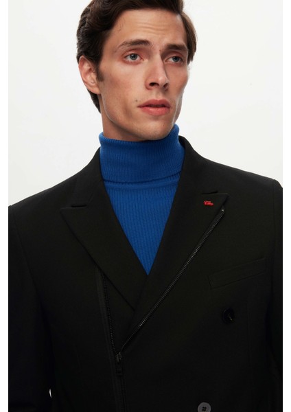 Slim Fit Siyah Gabardin Kumaş Ceket modelleri