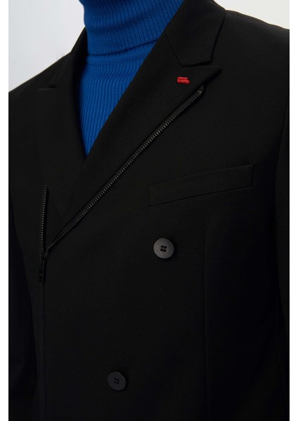 Slim Fit Siyah Gabardin Kumaş Ceket fırsatları