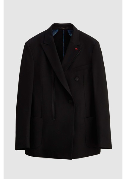 Slim Fit Siyah Gabardin Kumaş Ceket indirimleri