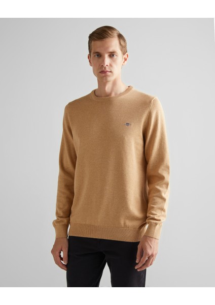 Erkek Bej Regular Fit Bisiklet Yaka Kazak 8030561.296